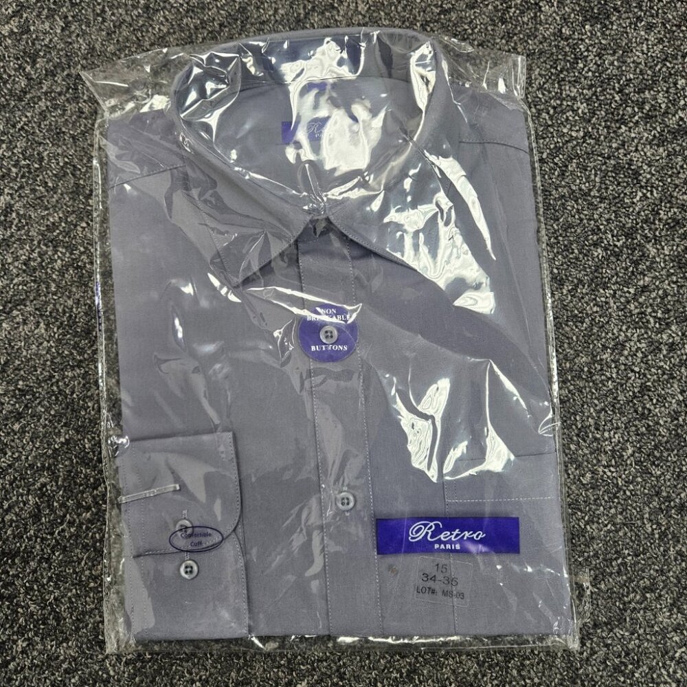 Men's Regular Fit Long Sleeve Solid Color Dress Shirts Charcoal